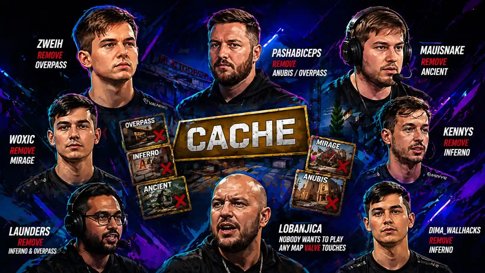CS2 Map Pool Changes 2026: Pros Call to Remove Overpass, Inferno, Ancient as Cache Return Nears
